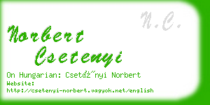 norbert csetenyi business card